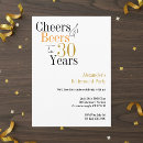 Search for cheers to 30 years invitations Black and gold