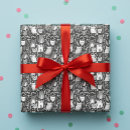 Search for white cat wrapping paper Black and white
