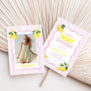Search for lemons graduation invitations Pink stripes