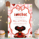 Search for ladybugs birthday invitations Baby girl