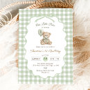 Search for gingham birthday invitations Teddy bear