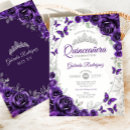 Search for purple silver quinceanera invitations Floral