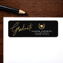 Search for gold and black graduation return address labels Minimalist