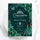 Search for emerald green quinceanera invitations Floral