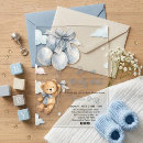 Search for we can bearly wait baby shower invitations Blue balloon