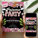 Search for pink pajama party invitations Girls sleepover