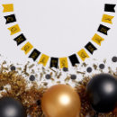Search for black and gold bunting flags Congrats