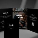 Search for 3 in one wedding invitations Black and white
