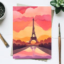 Search for eiffel tower at sunset postcards Watercolor