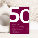 Search for burgundy 50th birthday invitations Adult birthday party