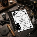 Search for mens night out invitations Black and white