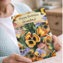 Search for vintage birthday postcards Pansies