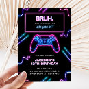 Search for gaming birthday invitations Neon