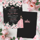 Search for pink black quinceanera invitations 15th birthday party