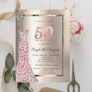Search for ivory and gold 50th birthday invitations Elegant