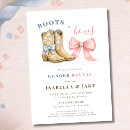 Search for boots or bows gender reveal invitations Rustic
