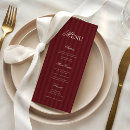 Search for burgundy menus Vintage