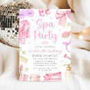Search for spa birthday invitations Pink bow