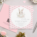 Search for pink bunny baby shower invitations Script typography
