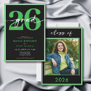 Search for green and white graduation invitations Simple