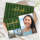 Search for green and gold graduation invitations 3 photo collage