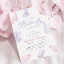 Search for pink and purple butterfly baby shower invitations For her