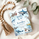 Search for shark 1st birthday invitations Whale