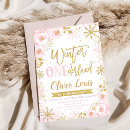 Search for winter onederland girl birthday invitations Pink and silver