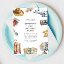 Search for world traveler birthday invitations Around the world