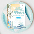 Search for the big one 1st birthday invitations Surfs up