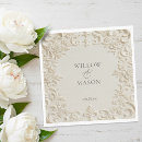 Search for embossed napkins Newly weds