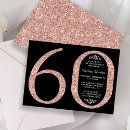 Search for rose gold 60th birthday invitations Elegant