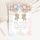 Search for he or she gender reveal invitations Balloon