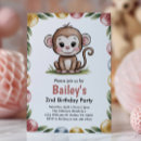 Search for girl monkey birthday invitations Jungle safari