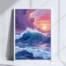 Search for watercolor waves painting posters Ocean
