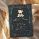 Search for plaid baby boy shower invitations Teddy bear