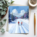 Search for child skiing postcards Watercolor