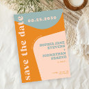 Search for orange blue save the dates 70s