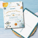 Search for stars and planets birthday cards Blue