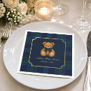 Search for blue and green plaid napkins Teddy bear
