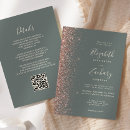 Search for dark green and gold wedding invitations Qr code