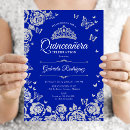 Search for royal blue butterfly invitations Princess tiara crown