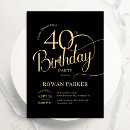 Search for dinner 40th birthday invitations Elegant