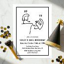 Search for fun 80th birthday invitations Black and white