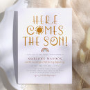 Search for here comes the son baby boy shower invitations Rainbow
