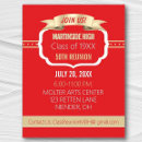 Search for class reunion invitation postcards Red