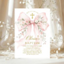 Search for ribbon christening invitations Baby girl baptism