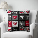 Search for black and white red heart cushions Modern