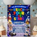Search for reach four the stars birthday invitations Rocket