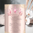 Search for gold glitter sweet 16 invitations Pink